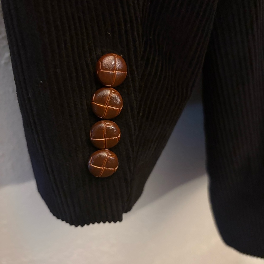 Lauren Ralph Lauren Blazer 42L Black Cotton Corduroy Preppy Sport Coat Jacket - Picture 7 of 9